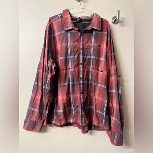 REI Co-op Men Button Up Sahara Pattern LongSleeve Shirt XXL Patch Pockets Casual